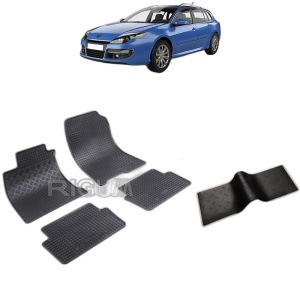 Set 5 covorase auto RENAULT LAGUNA III din 07.2007 - 04.2016, cu covoras tunel median, Caroserie COMBI