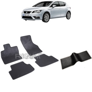 Set 5 covorase auto SEAT LEON E-HYBRID din 2020 - 2026, cu covoras tunel median, Caroserie HATCHBACK HYBRID
