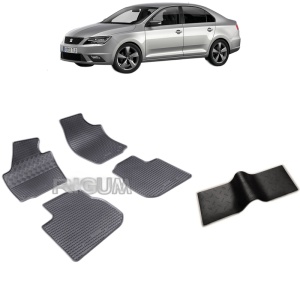 Set 5 covorase auto SEAT TOLEDO IV din 02.2013 - 05.2019, cu covoras tunel median, Caroserie HATCHBACK