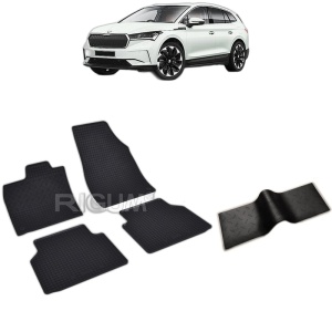 Set 5 covorase auto SKODA ENYAQ IV din 04.2021 - 01.2022, cu covoras tunel median, Caroserie SUV