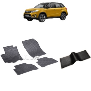 Set 5 covorase auto SUZUKI VITARA din 03.2015 - 03.2020, cu covoras tunel median, Caroserie SUV