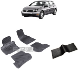 Set 5 covorase auto VOLKSWAGEN GOLF 6 din 06.2007 - 09.2012, cu covoras tunel median, Caroserie HATCHBACK