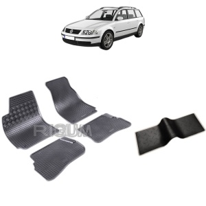 Set 5 covorase auto VOLKSWAGEN PASSAT B5 din 10.1996 - 2005, cu covoras tunel median, Caroserie COMBI