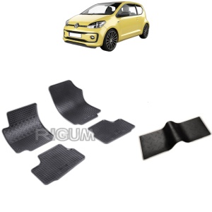 Set 5 covorase auto VOLKSWAGEN UP! din 09.2011 - 2026, cu covoras tunel median, Caroserie HATCHBACK