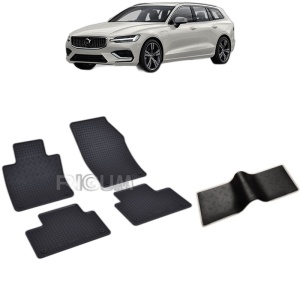 Set 5 covorase auto VOLVO V 60 PHE din 2018 - 2026, cu covoras tunel median, Caroserie COMBI