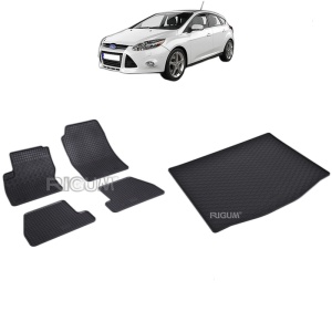 Set Covorase Auto Si Tavita Portbagaj FORD FOCUS III din 03.2011 - 08.2018, caroserie hatchback, CU ROATA REZERVA