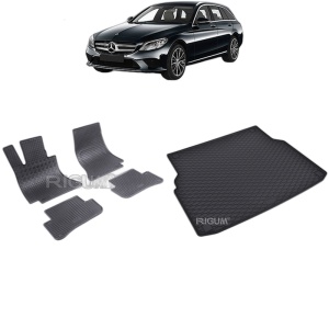 Set Covorase Auto Si Tavita Portbagaj MERCEDES C-CLASS W205 din 10.2014 - 02.2021, caroserie combi,