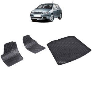 Set Covorase Auto Si Tavita Portbagaj SKODA FABIA I din 2000 - 2007, caroserie sedan 2 locuri, 2 LOCURI