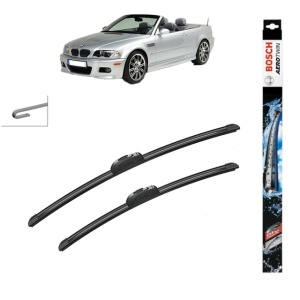 Set stergatoare auto BMW 3 Compact (E46) din 2001-2005, Bosch Aerotwin Retrofit, din cauciuc siliconat rezistent