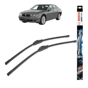 Set stergatoare auto BMW 7 (E65, E66, E67) din 2005-2008, Bosch Aerotwin, din cauciuc siliconat rezistent - Img 1