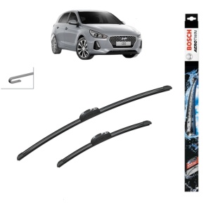 Set stergatoare auto HYUNDAI i30 Hatchback Van (PDE) din 2016-2020, Bosch Aerotwin Retrofit, din cauciuc siliconat rezistent - Img 1