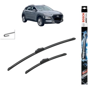 Set stergatoare auto HYUNDAI KONA (OS, OSE, OSI) din 2017-2023, Bosch Aerotwin Retrofit, din cauciuc siliconat rezistent