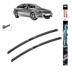 Set stergatoare auto MERCEDES-BENZ C-CLASS Coupe (C204) din 2011-2013, Bosch Aerotwin, din cauciuc siliconat rezistent - Img 1