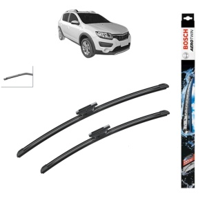 Set stergatoare auto RENAULT SANDERO/STEPWAY II (B8_) din 2013-2019, Bosch Aerotwin, din cauciuc siliconat rezistent