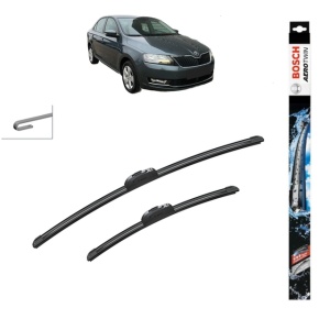 Set stergatoare auto SKODA RAPID (NH3, NK3, NK6) din 2012-2022, Bosch Aerotwin Retrofit, din cauciuc siliconat rezistent