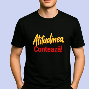 Tricou Atitudinea Conteaza mereu Negru, Copii | Dama | Barbat - Img 1