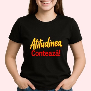 Tricou Atitudinea Conteaza mereu Negru, Copii | Dama | Barbat - Img 2