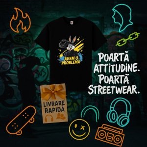 Tricou Avem o problema Iepuras Negru, Copii | Dama | Barbat - Img 14