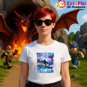 Tricou Bootleg Funny ** Tralalero Tralala Copii | Dama | Barbat - Img 5