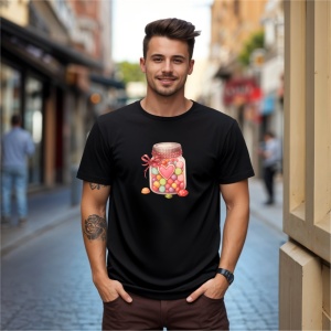 Tricou Borcan cu bomboane Negru, Copii | Dama | Barbat - Img 8
