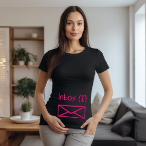 Tricou haios de dama personalizat cu Inbox 1 Sunt Gravida ! - Img 2