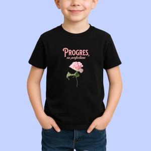 Tricou Progres, nu perfectiune Negru, Copii | Dama | Barbat - Img 1