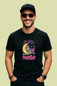 Tricou Sleep Is My Superpower Luna, Copii | Dama | Barbat, culoare negru - Img 1