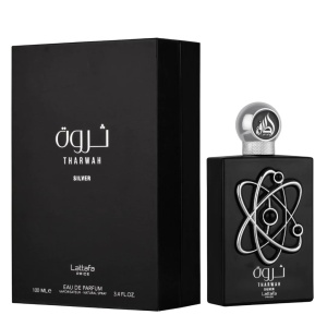 Apa de Parfum Tharwah Silver, Lattafa, Unisex 100ml Parfum arabesc - Img 1