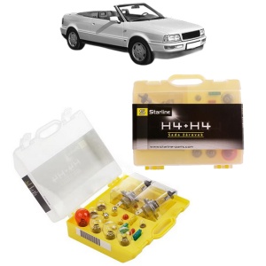 Kit trusa Set becuri H4 compatibila cu AUDI CABRIOLET B3 (8G7) din 1991-2000, bec far, semnalizare , pozitie, iluminare numar, frana, plafoniera, stop frana
