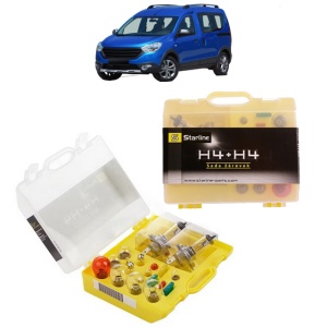 Kit trusa Set becuri H4 compatibila cu DACIA DOKKER MPV (KE_) din 2012-2021, bec far, semnalizare , pozitie, iluminare numar, frana, plafoniera, stop frana