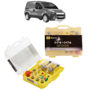 Kit trusa Set becuri H4 compatibila cu FIAT FIORINO MPV (225_) din 2007-2014, bec far, semnalizare , pozitie, iluminare numar, frana, plafoniera, stop frana