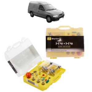 Kit trusa Set becuri H4 compatibila cu FORD ESCORT V Express (AVF) din 1990-1994, bec far, semnalizare , pozitie, iluminare numar, frana, plafoniera, stop frana