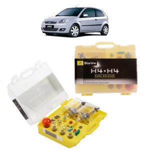 Kit trusa Set becuri H4 compatibila cu FORD FIESTA V (JH_, JD_) din 2001-2008, bec far, semnalizare , pozitie, iluminare numar, frana, plafoniera, stop frana