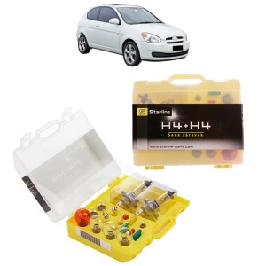 Kit trusa Set becuri H4 compatibila cu HYUNDAI ACCENT III (MC) din 2005-2010, bec far, semnalizare , pozitie, iluminare numar, frana, plafoniera, stop frana