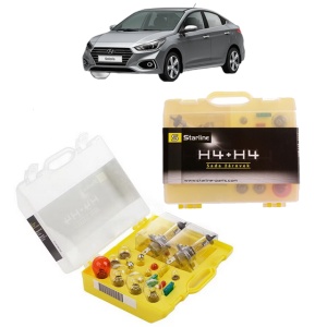 Kit trusa Set becuri H4 compatibila cu HYUNDAI SOLARIS Saloon (HCR, HCI) din 2017, bec far, semnalizare , pozitie, iluminare numar, frana, plafoniera, stop frana