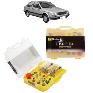 Kit trusa Set becuri H4 compatibila cu NISSAN CHERRY III (N12) din 1982-1986, bec far, semnalizare , pozitie, iluminare numar, frana, plafoniera, stop frana