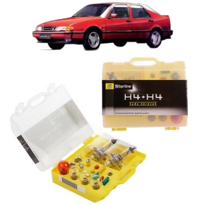 Kit trusa Set becuri H4 compatibila cu SAAB 9000 din 1985-1998, bec far, semnalizare , pozitie, iluminare numar, frana, plafoniera, stop frana