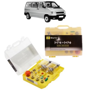 Kit trusa Set becuri H4 compatibila cu Volkswagen TRANSPORTER T4 Bus (70B, 70C, 7DB, 7DK, 70J, 70K, 7DC, 7DJ) din 1990-2003, bec far, semnalizare , pozitie, iluminare numar, frana, plafoniera, stop frana