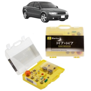 Kit trusa Set becuri H7 compatibila cu AUDI A4 B6 (8E2) din 2000-2004, bec far, semnalizare , pozitie, iluminare numar, frana, plafoniera, stop frana