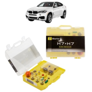 Kit trusa Set becuri H7 compatibila cu BMW X6 (F16, F86) din 2014-2019, bec far, semnalizare , pozitie, iluminare numar, frana, plafoniera, stop frana - Img 1