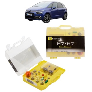Kit trusa Set becuri H7 compatibila cu CITROEN C4 PICASSO II din 2013-2018, bec far, semnalizare , pozitie, iluminare numar, frana, plafoniera, stop frana