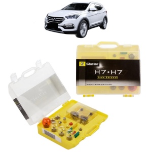 Kit trusa Set becuri H7 compatibila cu HYUNDAI SANTA FÉ III SUV Van (DM) din 2015-2018, bec far, semnalizare , pozitie, iluminare numar, frana, plafoniera, stop frana