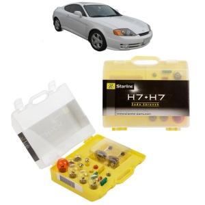 Kit trusa Set becuri H7 compatibila cu HYUNDAI TIBURON Coupe din 1996-2001, bec far, semnalizare , pozitie, iluminare numar, frana, plafoniera, stop frana
