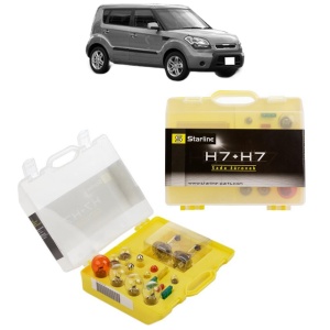 Kit trusa Set becuri H7 compatibila cu KIA SOUL I (AM) din 2009-2014, bec far, semnalizare , pozitie, iluminare numar, frana, plafoniera, stop frana