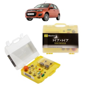 Kit trusa Set becuri H7 compatibila cu LADA KALINA II Hatchback (2192_) din 2013-2018, bec far, semnalizare , pozitie, iluminare numar, frana, plafoniera, stop frana