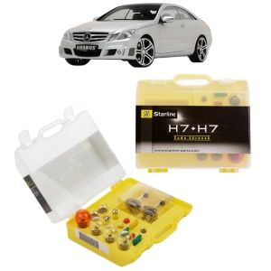 Kit trusa Set becuri H7 compatibila cu MERCEDES-BENZ E-CLASS Coupe (C207) din 2009-2016, bec far, semnalizare , pozitie, iluminare numar, frana, plafoniera, stop frana