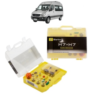 Kit trusa Set becuri H7 compatibila cu MERCEDES-BENZ SPRINTER 3-t Bus (B906) din 2006-2018, bec far, semnalizare , pozitie, iluminare numar, frana, plafoniera, stop frana