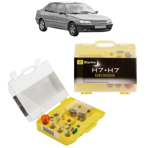 Kit trusa Set becuri H7 compatibila cu PEUGEOT 306 (7B, N3, N5) din 1994-2001, bec far, semnalizare , pozitie, iluminare numar, frana, plafoniera, stop frana