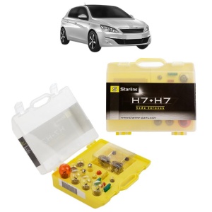 Kit trusa Set becuri H7 compatibila cu PEUGEOT 308 Hatchback Van (LB_) din 2015-2021, bec far, semnalizare , pozitie, iluminare numar, frana, plafoniera, stop frana