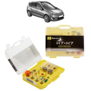 Kit trusa Set becuri H7 compatibila cu RENAULT GRAND SCENIC III (JZ0/1_) din 2009-2016, bec far, semnalizare , pozitie, iluminare numar, frana, plafoniera, stop frana